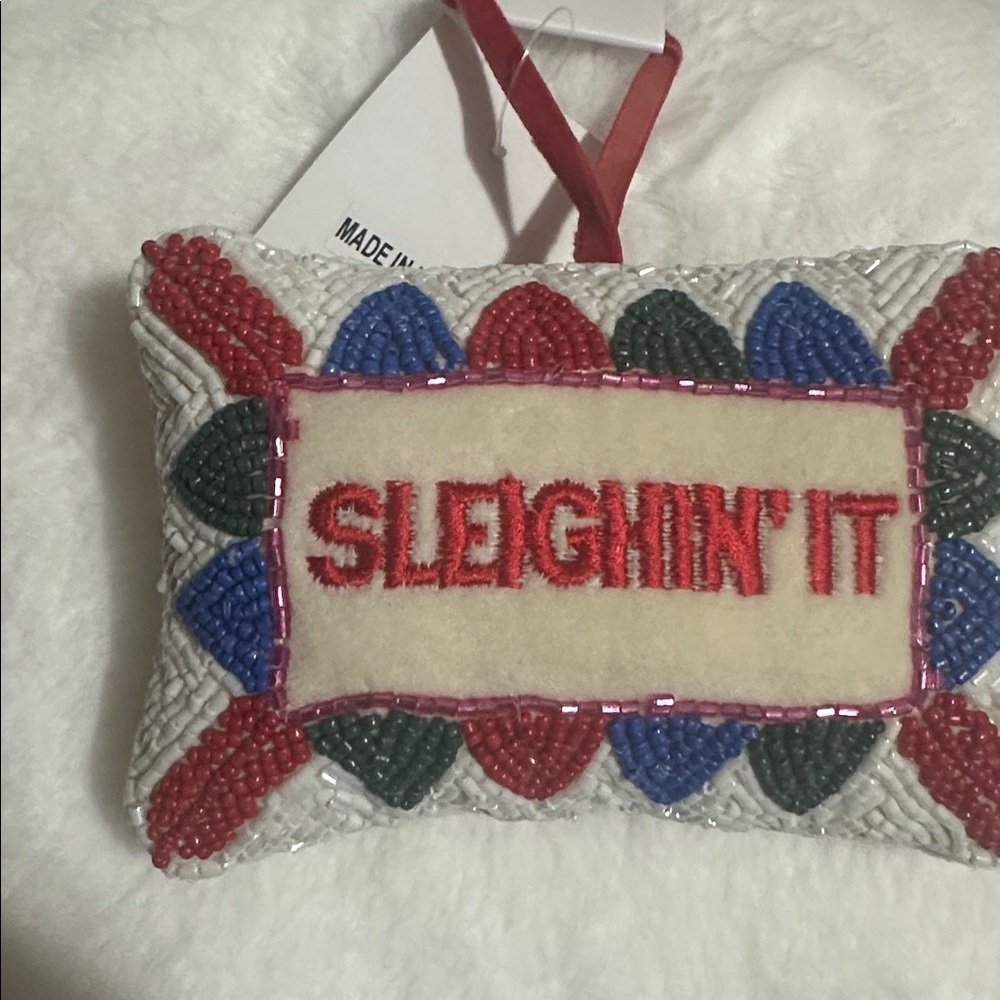 Jingles & Joy beaded “sleighin’ it” Chrismtas ornament - Picture 2 of 3